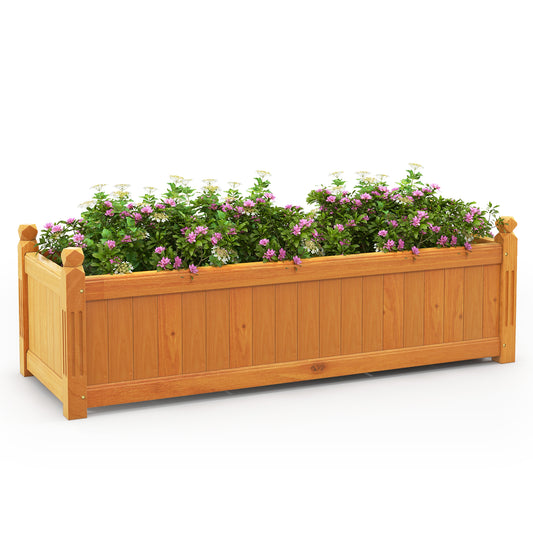 Topbuy Raised Garden Bed Elevated Planter Box with Drainage Gaps Outdoor Wood Planter Container