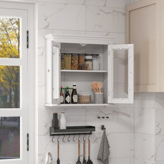 Topbuy Bathroom Wall Cabinet with Tempered Glass Doors Wall Mounted Storage Cabinet Medicine Cabinet with Adjustable Shelf Mounting Fittings