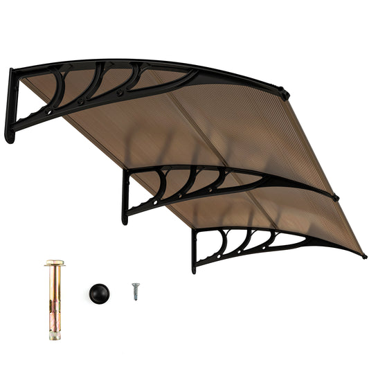 Topbuy 80'' x 40'' Window Door Awning Canopy Outdoor Front Door Patio Overhang Awning for Sunlight Rain Snow Wind Protection