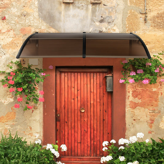 Topbuy 80'' x 40'' Window Door Awning Canopy Outdoor Front Door Patio Overhang Awning for Sunlight Rain Snow Wind Protection