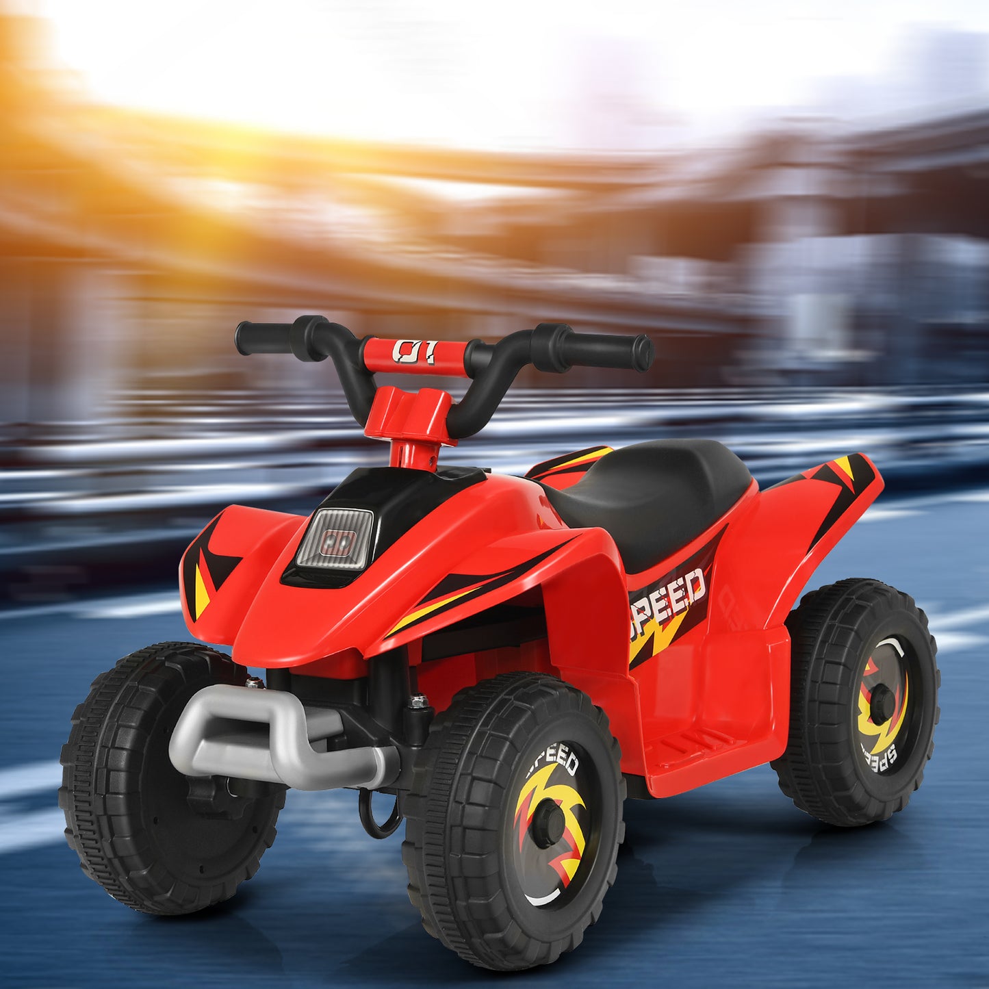 Topbuy 6V Kids Mini Electric Quad ATV Battery Powered Toddler Ride On Toy Black/Blue/Red/White