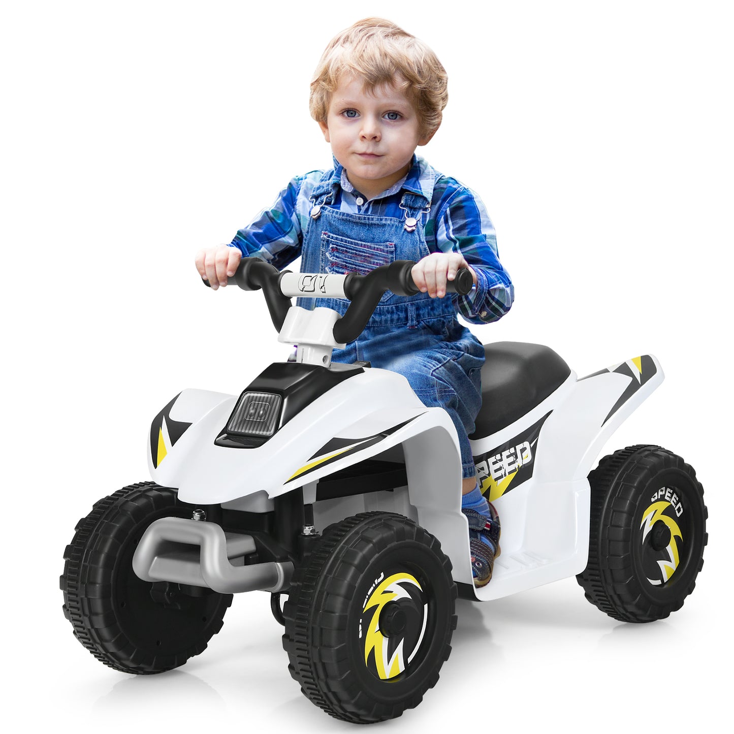 Topbuy 6V Kids Mini Electric Quad ATV Battery Powered Toddler Ride On Toy Black/Blue/Red/White