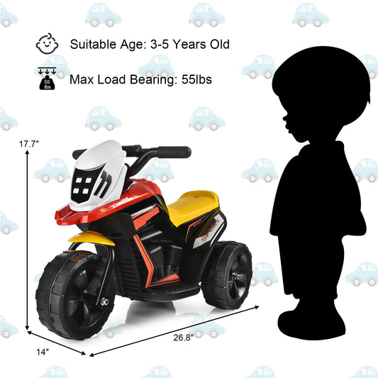 Ride-On Toy Trike Motorcycle 3 Wheels Electric Tricycle for Toddlers