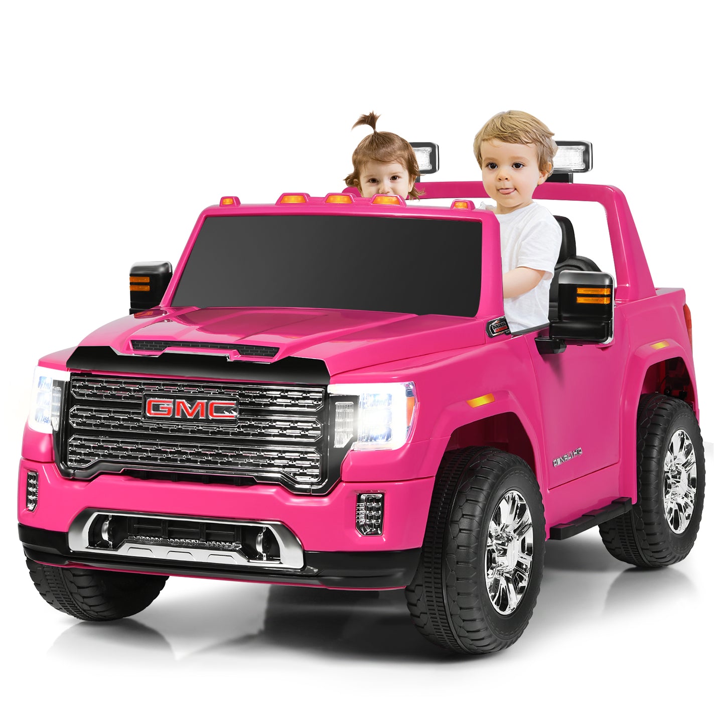 Topbuy 2-Seater Licensed GMC Sierra Denali Kids Ride on Truck Electric Vehicle Black/Blue/Pink/Red/White