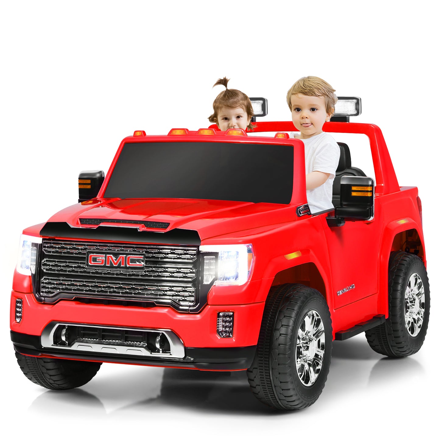 Topbuy 2-Seater Licensed GMC Sierra Denali Kids Ride on Truck Electric Vehicle Black/Blue/Pink/Red/White