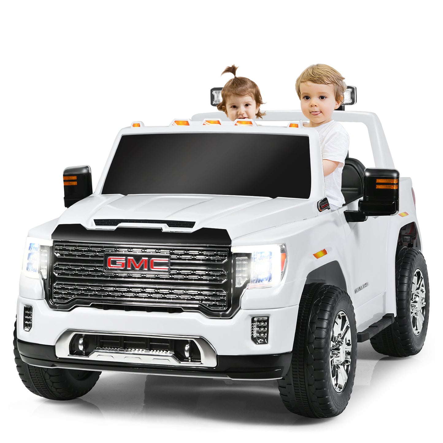 Topbuy 2-Seater Licensed GMC Sierra Denali Kids Ride on Truck Electric Vehicle Black/Blue/Pink/Red/White