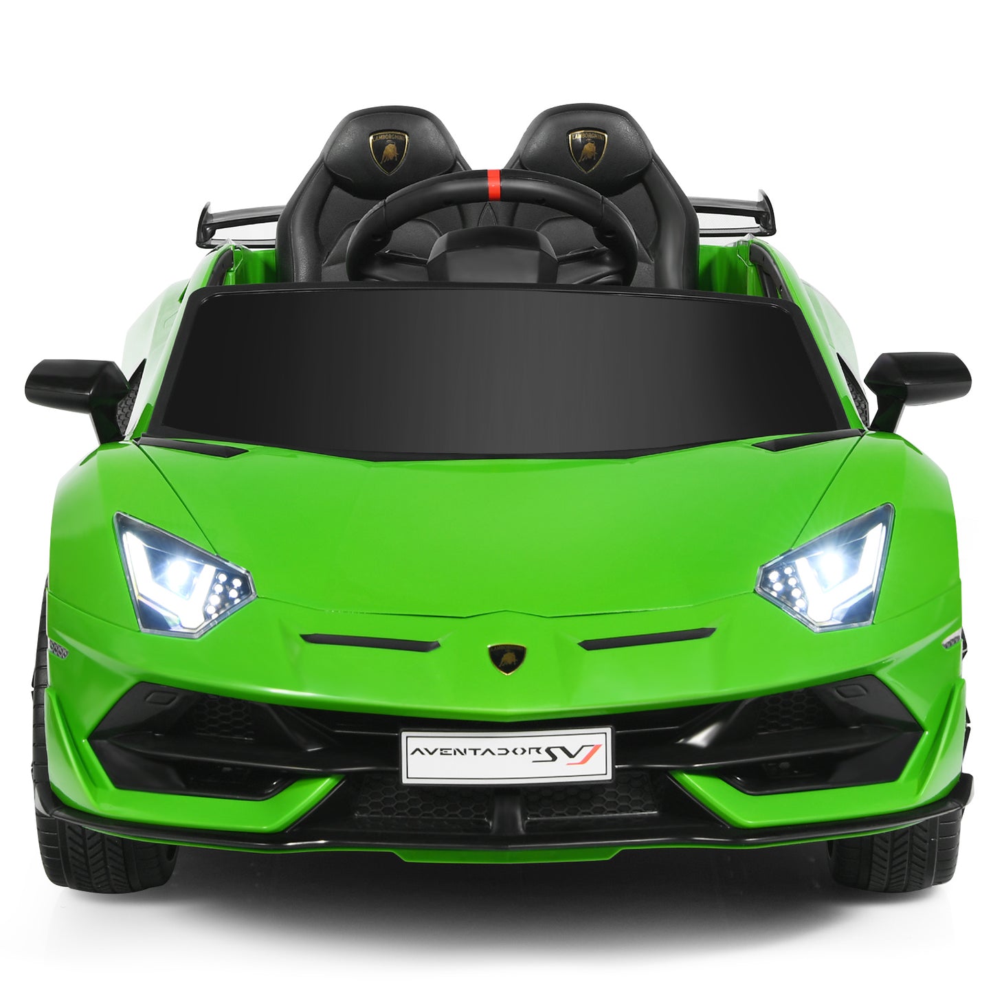 Topbuy Licensed Lamborghini Kids Electric Ride On Car 12V Motorized Vehicles with LED Lights Black/Green/Red/White