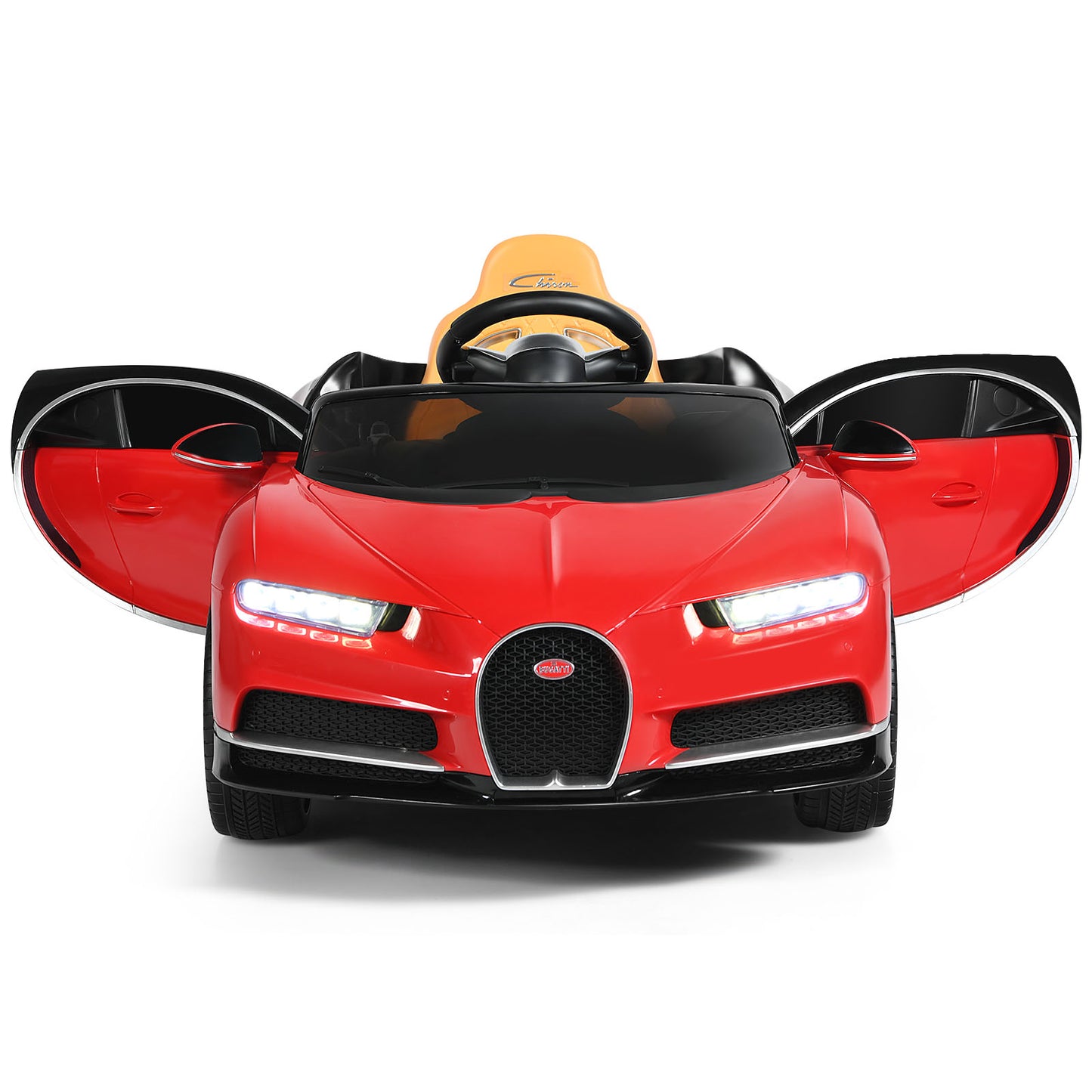 Topbuy Licensed Bugatti Kids Ride On Car Electric Racing Toy with Remote Control Black/Blue/Pink/Red/White
