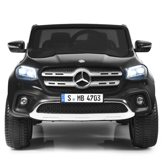 Topbuy 2-Seater Electric Kids Ride On Car Licensed Benz Toy Car with Remote Control Black/Black+White/Red/White