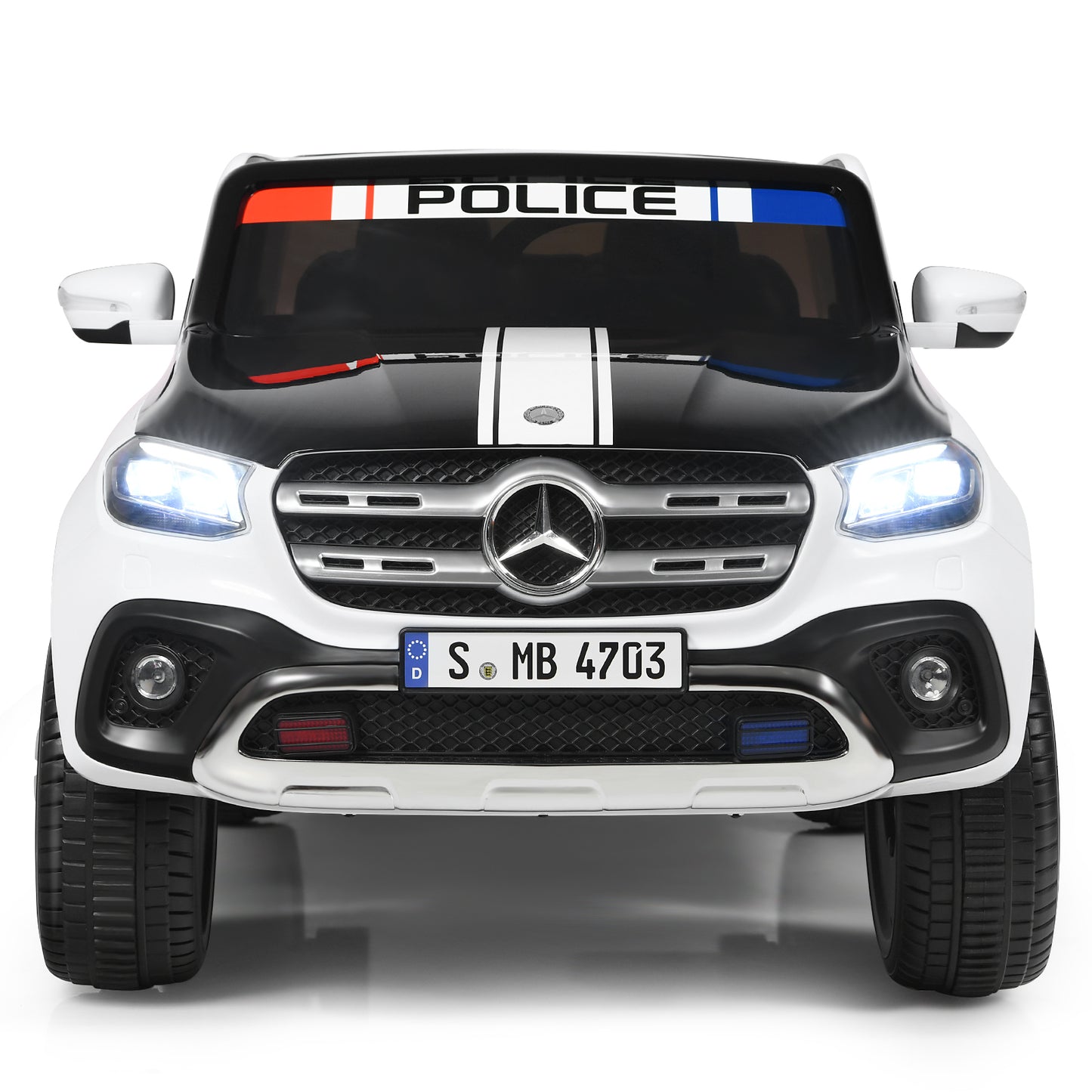 Topbuy 2-Seater Electric Kids Ride On Car Licensed Benz Toy Car with Remote Control Black/Black+White/Red/White