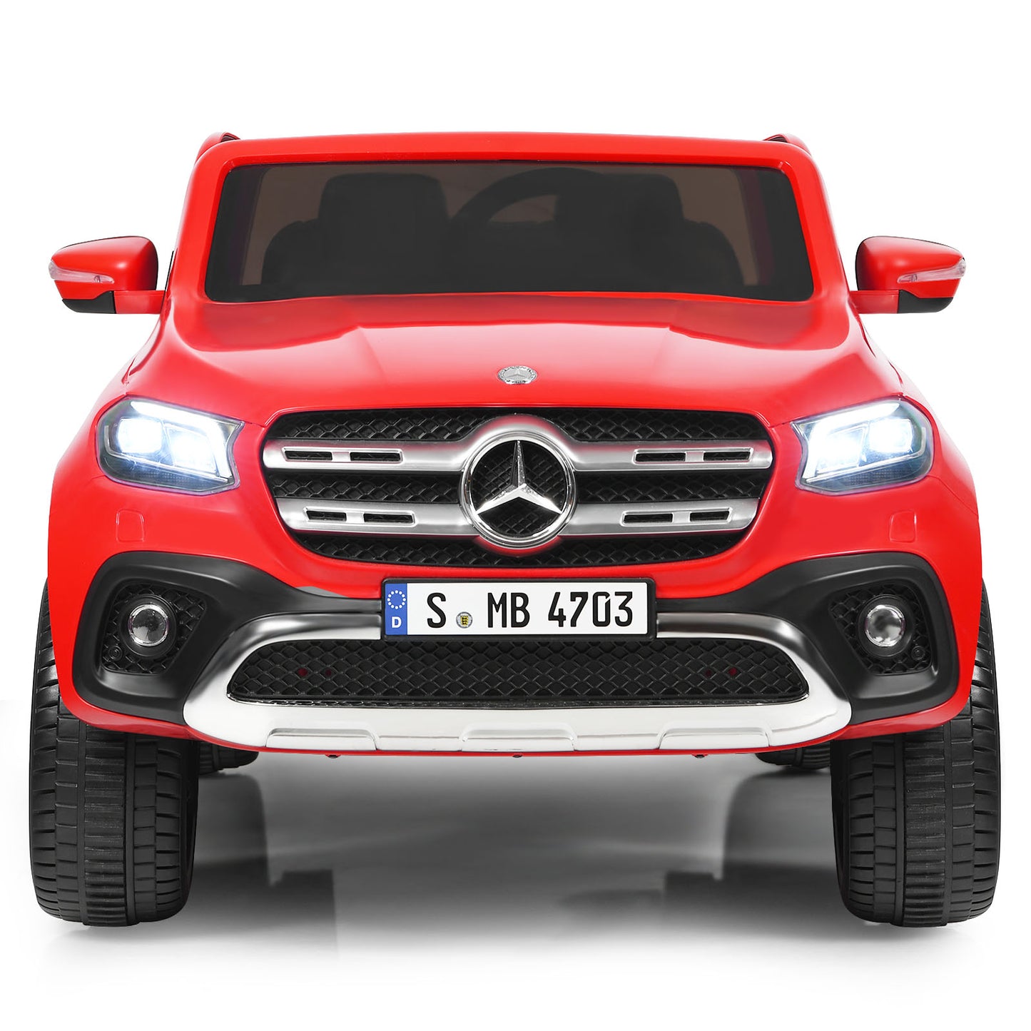 Topbuy 2-Seater Electric Kids Ride On Car Licensed Benz Toy Car with Remote Control Black/Black+White/Red/White